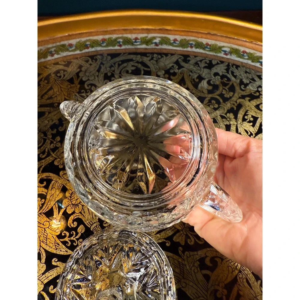 Vintage Anchor Hocking Prescut‎ Lidded Jar: Star of David Candy Dish